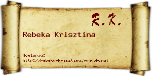 Rebeka Krisztina névjegykártya